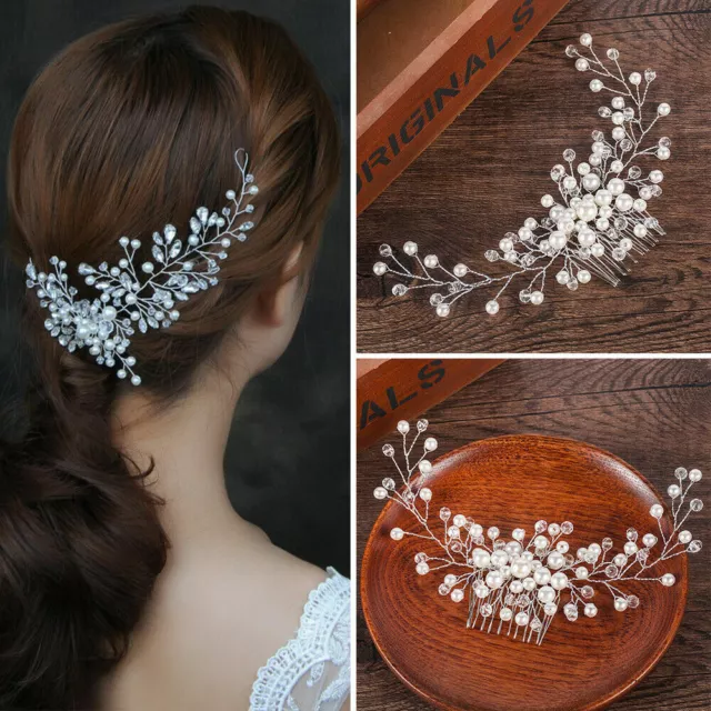 Bride Flower Wedding Party Hair Vine Crystal Bridal Hair Piece Hair Accessories 2
