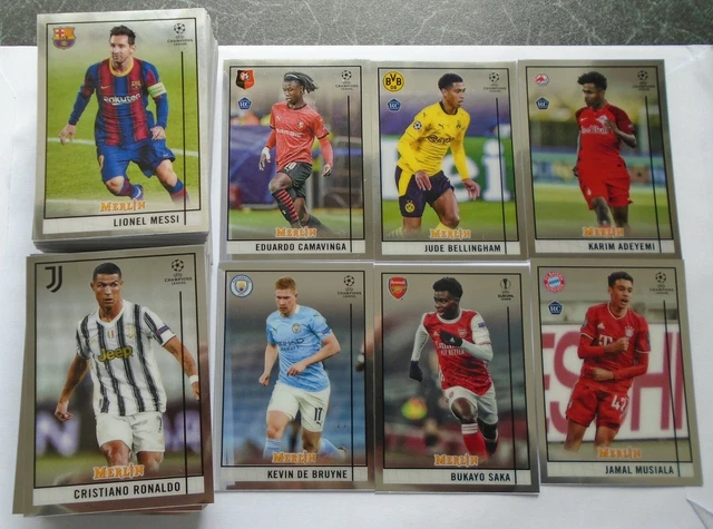 Topps uefa merlin cromo 2021 100 carte set base messi ronaldo haaland rookies