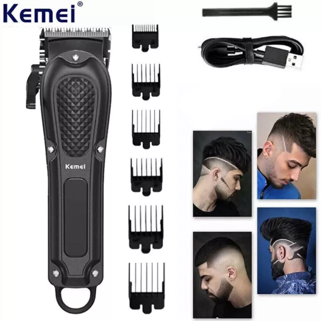 Professional Hair Clippers Cordless Trimmer Beard Barber Cutting Machine Kemei