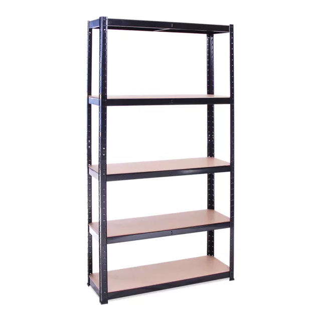 G-Rack Shelving 5 Tier Black Metal Garage   Racking Storage Shelf 180x90x30