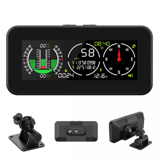 Car HUD Head Up Display Digital Speedometer MPH GPS Compass Offroad Inclinometer