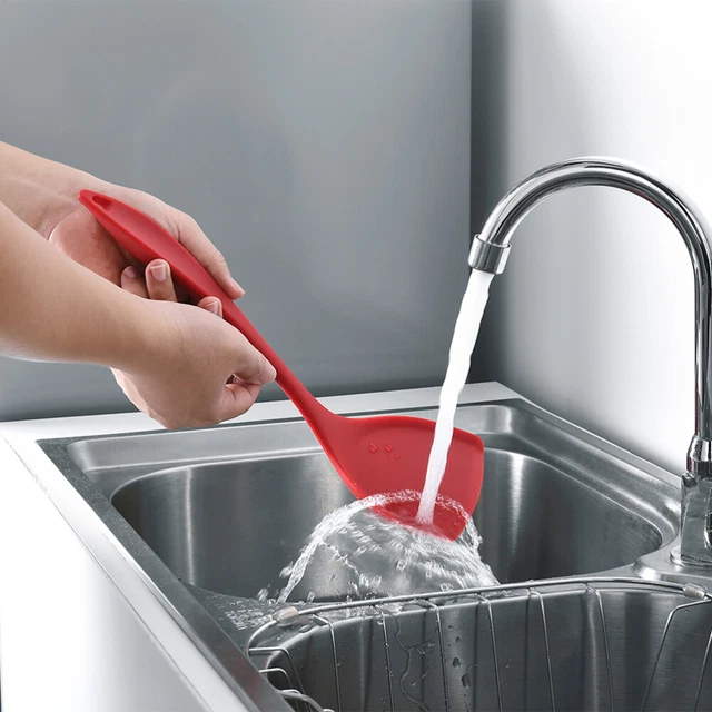 Spatola In Silicone Rosso Resistente Al Calore 260°C - 26 Cm Con Manico Ergonomico - Per Cucina E Pasticceria