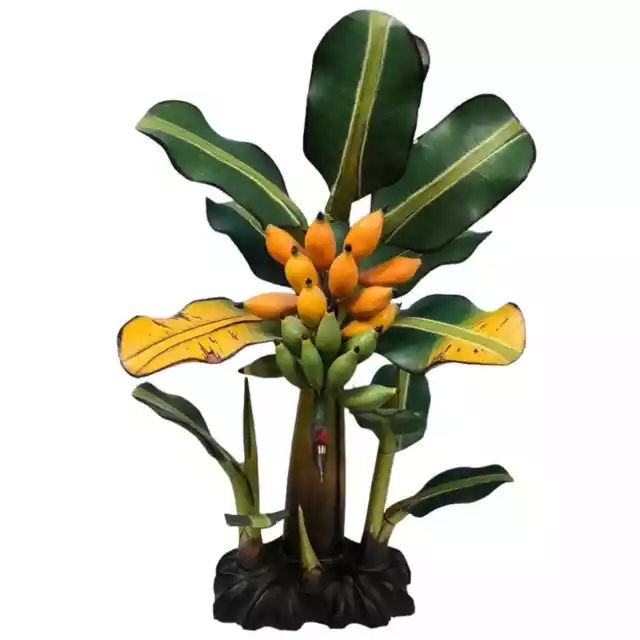 HAND CARVED WOODEN BANANA PLANT TREE SCULPTURE ART Somso mid modern century 50’s