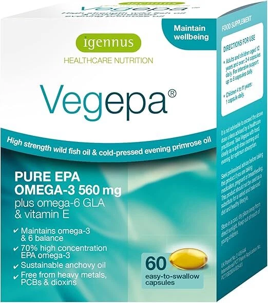 VEGEPA OMEGA36 ESSENTIAL Fatty Acids, Wild Fish Oil & Evening