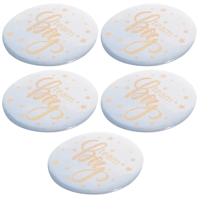 50 pz Distintivo con bottone She He Plate di stagno regalo buon compleanno fare il bagno