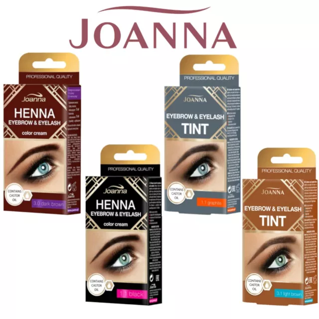 Joanna Henna Tint Black Brown Cream Eyebrow Eyelash Full Dye Lash Kit SET 15ml