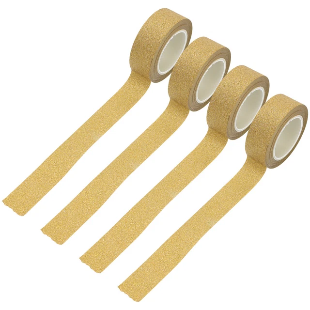4 rollos pegatinas de papel cinta vintage dorada