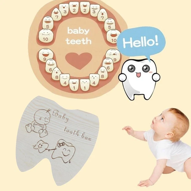 Wooden Milk Teeth Organizer Storage Tooth Box Boys Souvenir 2Q6W Save Z6Z2