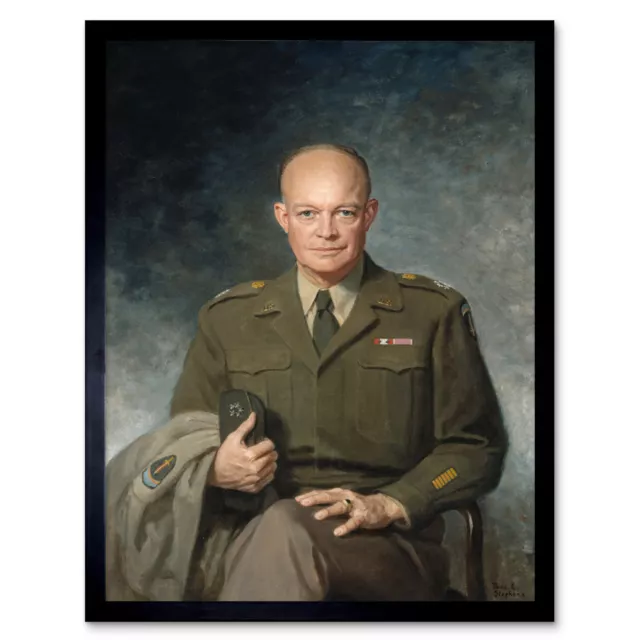 Thomas Edgar Stephens Dwight D Eisenhower Art Print Framed 12x16