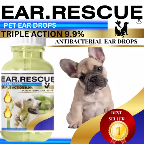 VET STRENGTH, DOG Ear Infection Drops STOP Shaking Itching Ears Mites
