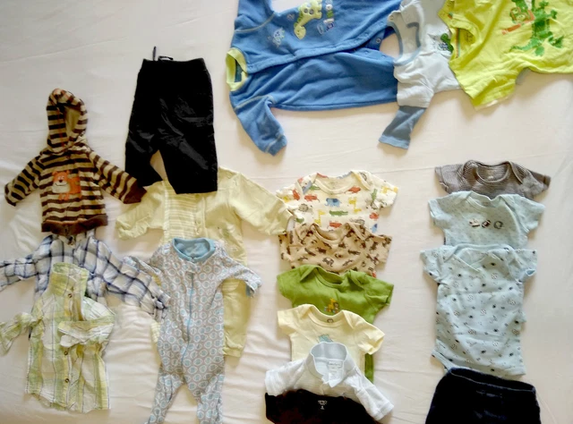 NAME BRANDS 19pcs Size NB-12 Month Boy Clothes HUGE Lot