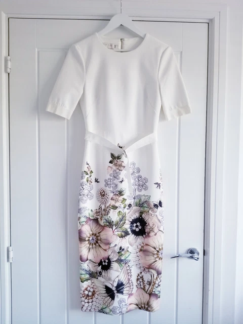 TED BAKER LAYLI Gem Gardens Body Bodycon Dress, Ivory size 3/Uk12 156.79 -  PicClick UK