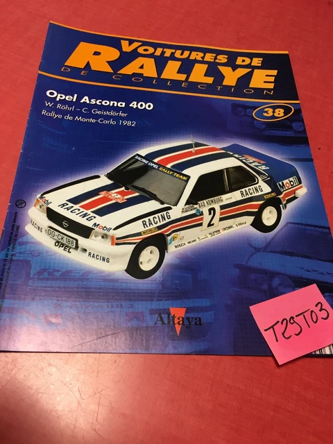 Altaya 1/18 Opel Ascona 400 Rallye N°78 – Modèle Kullang, Voiture De Collection WRC Jaune