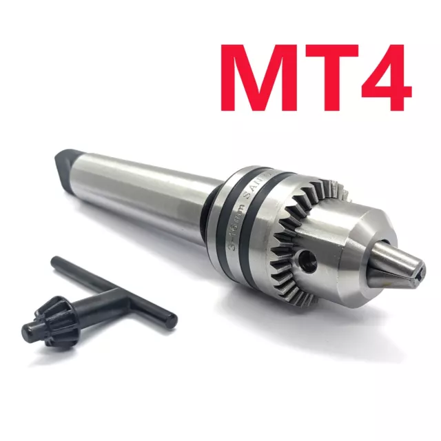 MT4 Drill Chuck (1.5-13mm/3-16mm) for Lathe Tailstocks - Morse Taper 4