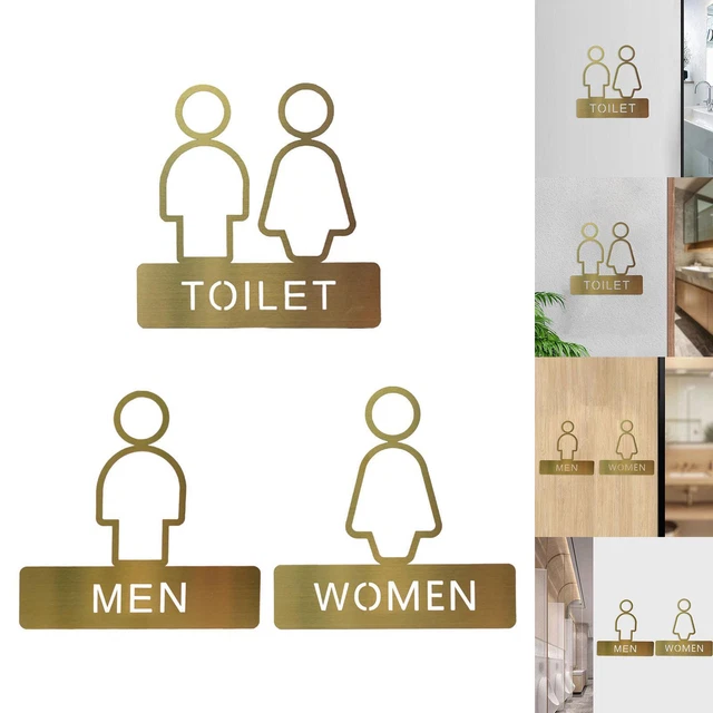 Tolet Shop Sign TOILET SIGNS WC Sign Plaque Bathroom Signage for Supermarket Shop ...