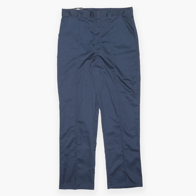 DICKIES pantaloni da uomo normali tessuti dritti blu W36 L32