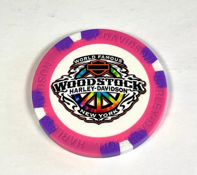 ⭐Harley Davidson World Famous Woodstock New York Dealership Poker Chip