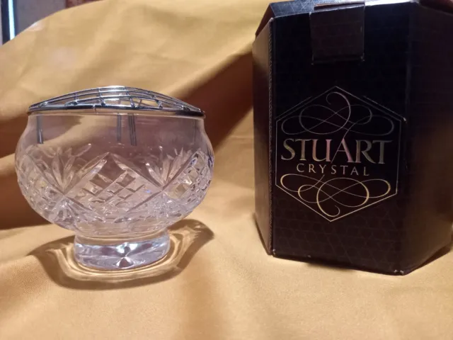 Staurt Crystal Bowl With Flower Holder