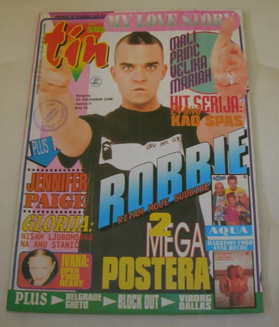Robbie Williams Prince Mariah Carey SUPER TIN  Serbian November 1998 ULTRA RARE