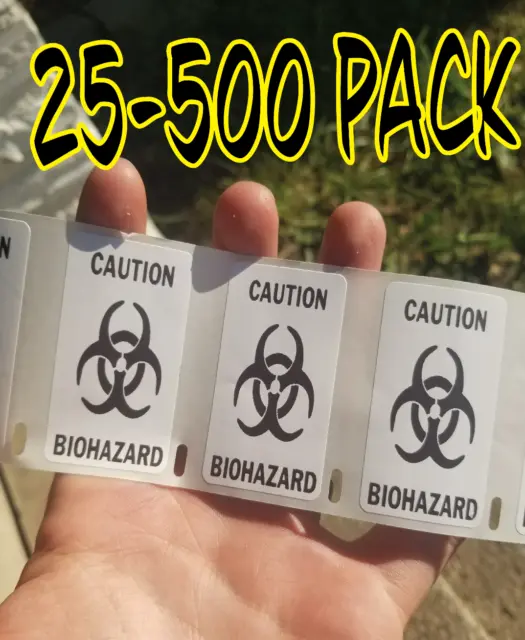BIOHAZARD 25-1000 Pack Stickers Gag prank sticker decal medical label
