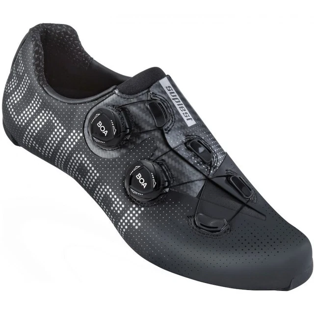 Suplest EDGE+ Double BOA IP1 Road Pro Rennradschuhe | Black Silver Gr. 43
