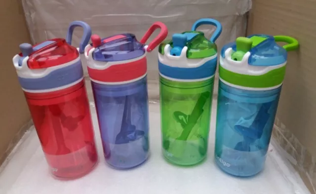 Contigo Snack Hero Water Bottle Set 2 in 1 with 4oz Snack Compartment Red &  Blue
