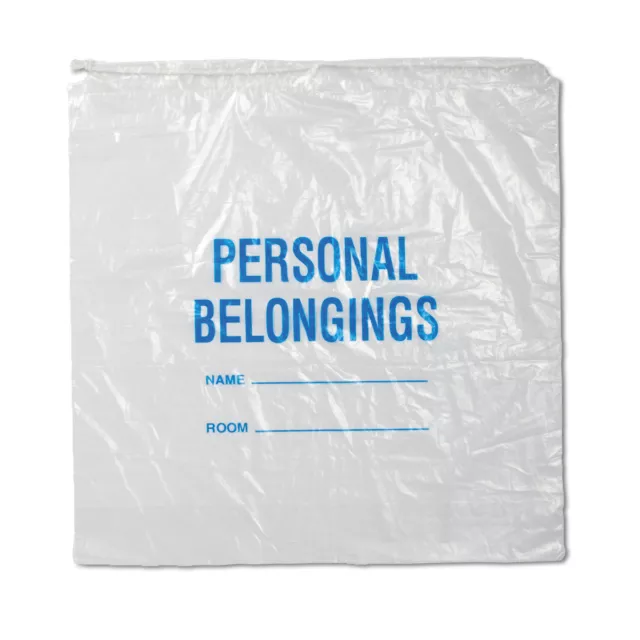 Patient Personal Belonging Bags Drawstring Clear 250 pk