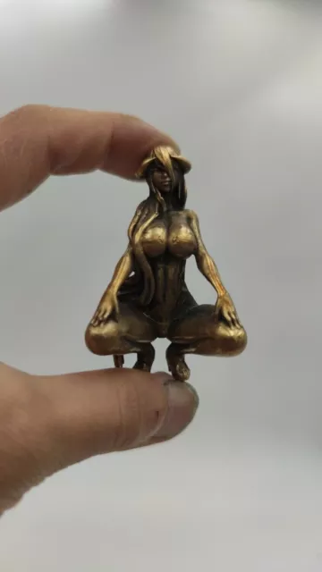 Chinese Bronze Copper Statue Hand Carved Naked girl