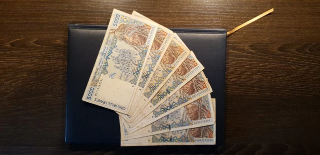 West Africa State 5000 Francs 1992-2003 Vf/Vf+,Lot Of Seven Banknotes