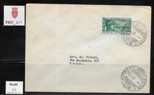 PHT_401. TRIESTE FTT. FDC w. 1948 RICOSTRUZIONE PONTE BASSANO. Scott 33