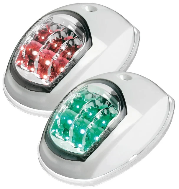 Coppia Fanali Luci Di Via A Led Basso Consumo In Abs Bianco Barca Fino A 12Mt