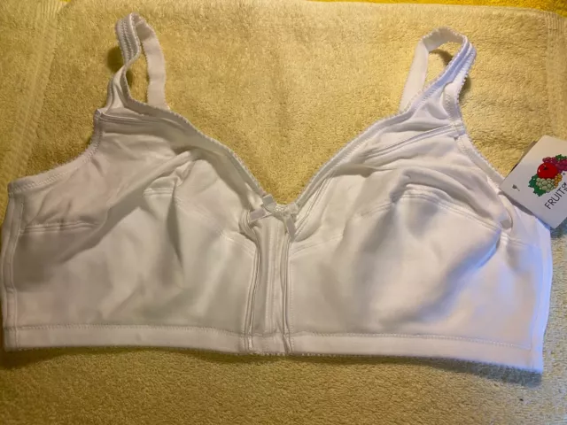 FRUIT OF THE Loom Seamed Underwire Bra 96826 38B NWT White Cotton Fast Ship  $18.24 - PicClick