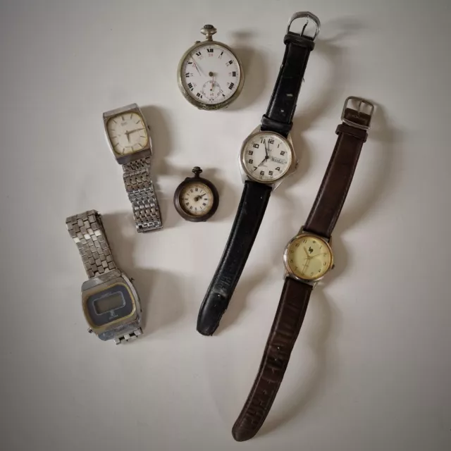 Lot de 6 montres anciennes LIP PAX SEIKO BF SELHOR montre à gousset watch