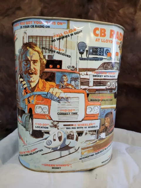 Vintage Retro 70's Trucker CB Jargon Trash Can