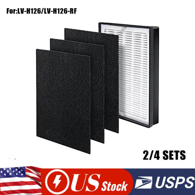 2/4 Air Filter For LEVOIT LV-H126 LV-H126-RF Air Purifier HEPA+Carbon Pre-Filter