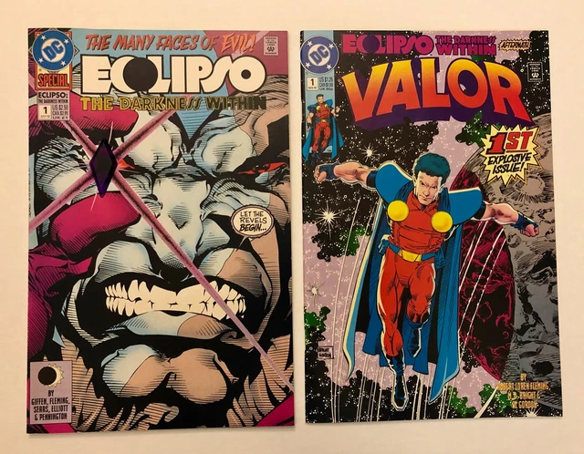 Eclipso The Darkness Within#1 NM+ 9.6 DC 1992 Valor #1 Aftermath VF/NM 9.0 LOT
