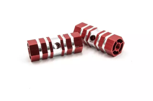 Rot und Stahl  BMX Axle Pegs Trickachsen 10mm 3/8" Zoll Gewinde Paar