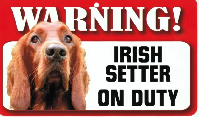 Warning "Irish Setter" on Duty-Laminated Cardboard Dog Breed Sign