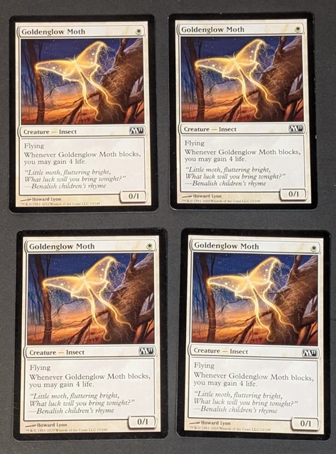 MTG CARD - 4x Goldenglow Moth - Magic Core Set 2011 - LP - Magic The ...