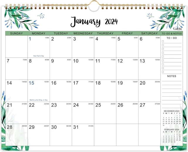 CALENDAR 202412 MONTHLY Wall 2024 Jan 2024 December Golden £7.45