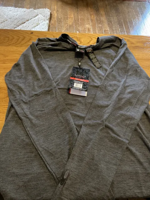 NEW $68 SPYDER Active Mens Long Sleeve Activewear Shirt Crew Neck Gray Size  M