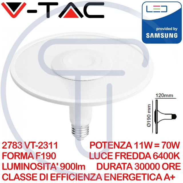 Lampadine LED E27 V-tac 8.5W Confezione Da 10 - Ultima Generazione A+ 806 Lumen - Foto 5