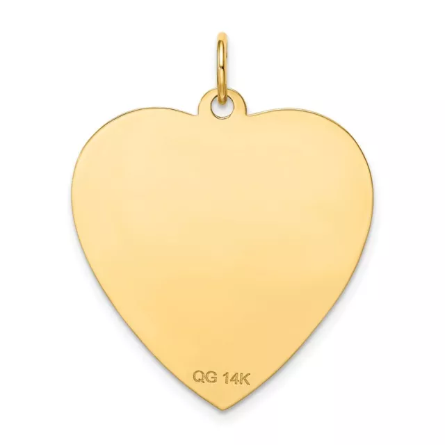 14K YELLOW GOLD .018 Gauge Engravable Heart Disc Charm Pendant L-1.23 ...