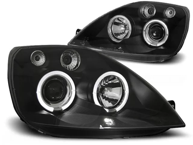 Angel Eyes Scheinwerfer Set für Ford Fiesta MK6 BJ 05/02-08/05 Klar/Schwarz