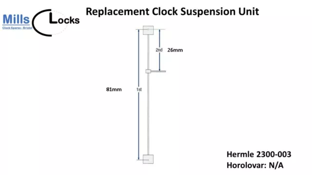 Hermle (FHS) 2300-003 Anniversary 400 Day Clock Suspension Unit (81mm x 26mm)