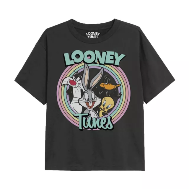 Looney Tunes Girls T-shirt Colour Pop Top Tee 7-13 Years Official