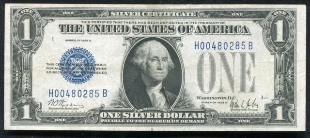 Fr. 1602 1928-B $1 One Dollar “Funnyback” Silver Certificate Extremely Fine