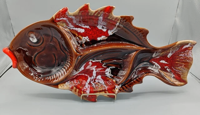 Plat en faïence représentant des poissons de mer, Vallauris, vers 1950