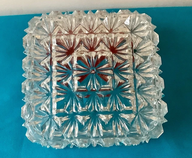 Ancienne APPLIQUE -PLAFONNIER Vintage 1960 Marque ERCO en VERRE MOULÉ TEXTURE