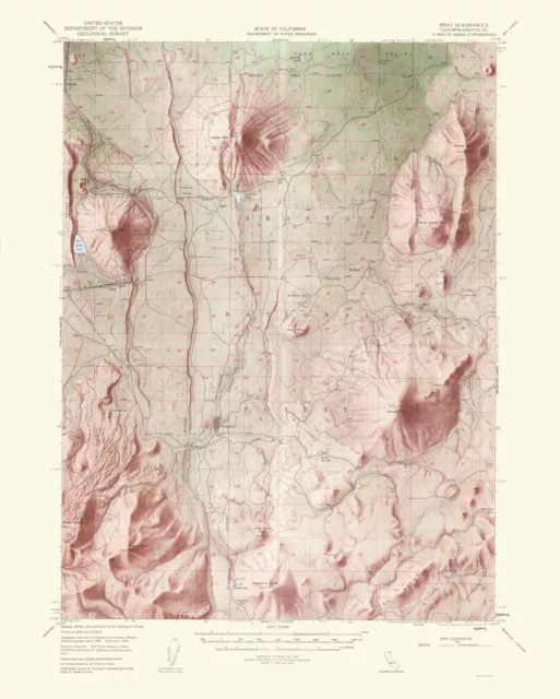 Topo Map - Bray California Quad - USGS 1963 - 23.00 x 28.72